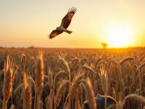 Gęste zarośla i wysokie trawy na łące o świcie, stanowiące naturalne schronienie dla ptaków gniazdujących w terenie.
