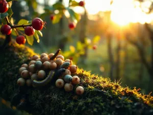 Mosiężna lornetka na drewnianym stole w lesie, gotowa do obserwacji i rozpoznawania ptaków w naturalnym otoczeniu.