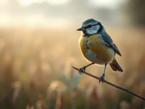 Stado ptaków lecących w kluczu na tle zachodzącego słońca, symbolizujące migrację w zmieniającym się środowisku.