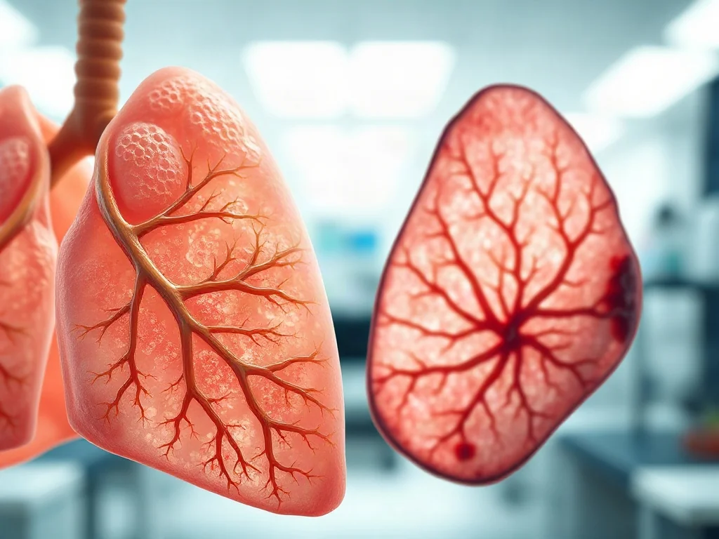 Porównanie tekstur płuc ptaka i ssaka w zbliżeniu, ukazujące różnice w budowie anatomicznej tkanek.
